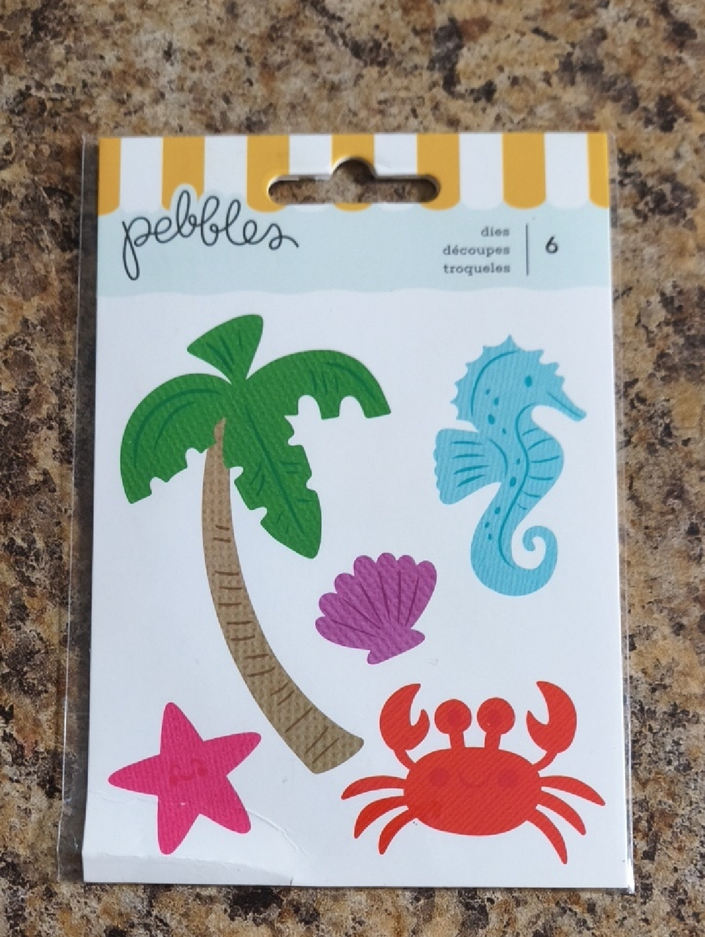 Pebbles Beach-Themed Die Cut Shapes - Colorful Sea Icons